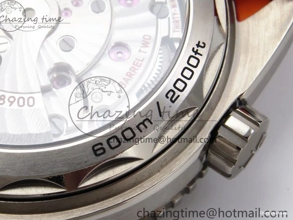 1226 Comfortable Planet Ocean 43.5mm SS VSF 1:1 Best Edition Black Orange Bezel Gray Dial on Nylon Strap A8900 Super Clone V 7730